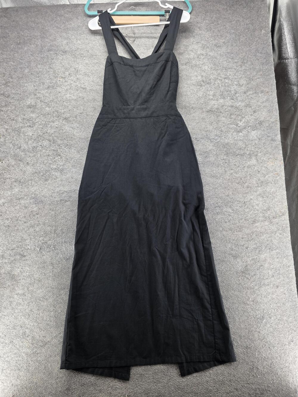 Future Collective Jumpsuit Womens 10 Black Square Neck Backless Bow Tie Wide Leg